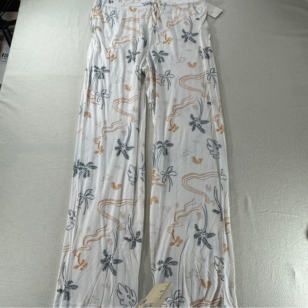 NWT BP Nordstrom Green and Yellow Tropical Leaf Print Pajama Pants Sz M - Picture 12 of 12